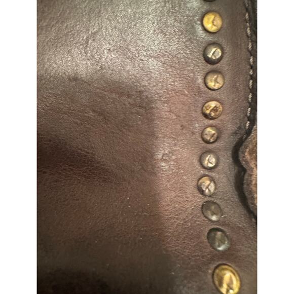 Rare FRYE Chocolate Brown Leather Braided Samantha Satchel Bag - Picture 5 of 15